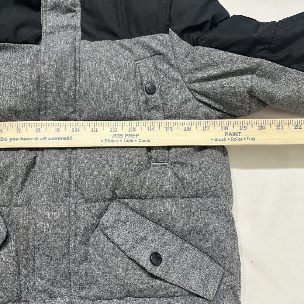 ZeroXposur Boys Winter Puffer Jacket Gray Black Hooded Fleece Lined Size L 10/12 - Picture 8 of 11